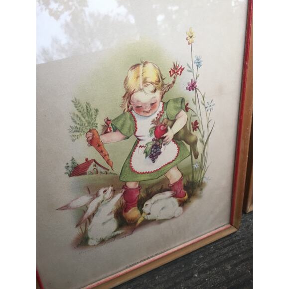 set of 3 framed vintage Henry B. Sandler nursery lithograph Art Prints children - Picture 6 of 12
